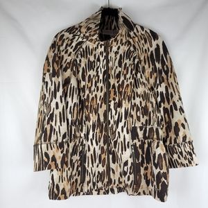 Zenergy by Chico's Cheetah 3/4 Sleeve Jacket Size Medium